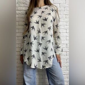 H&M Relaxed Boho Shirt Dress | Ivory | Size 14